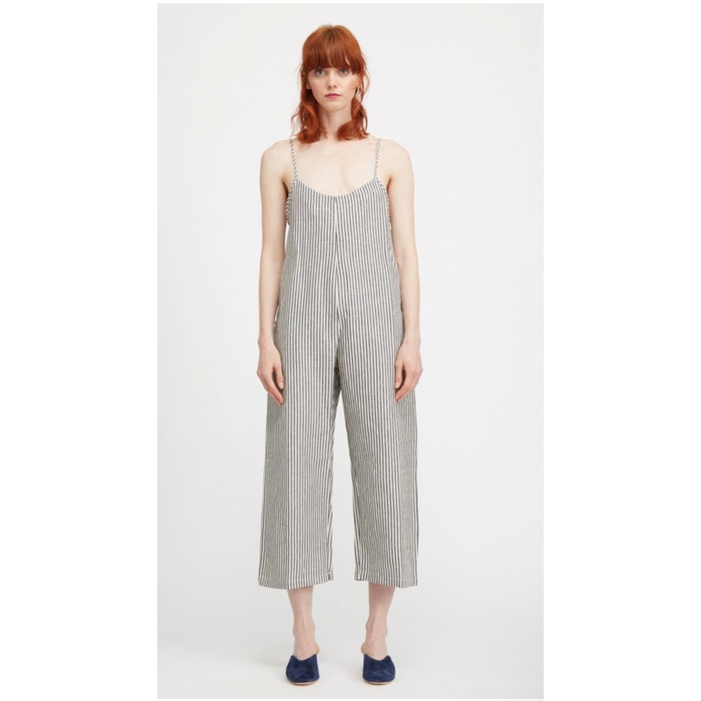 Ali Golden Striped Wide Leg Jumpsuit Size Small